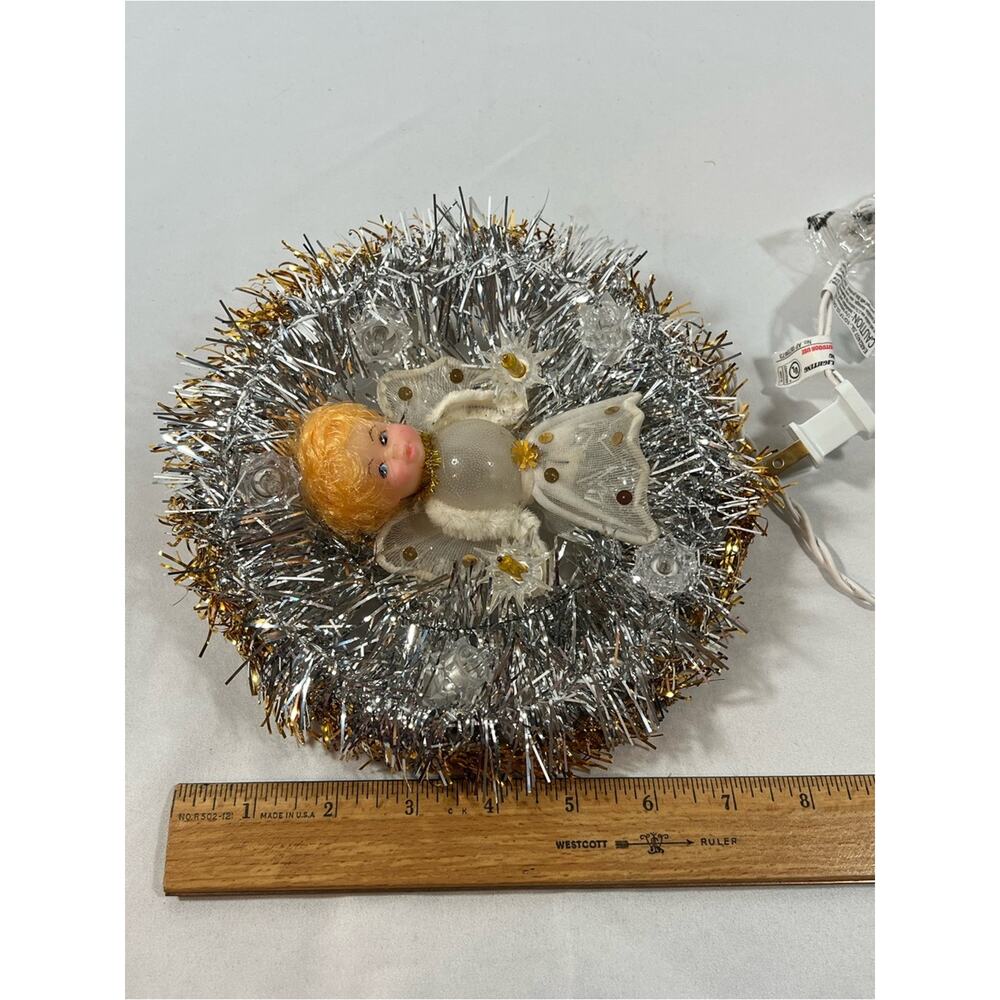 Vintage Mid Cenutry Angel Tree Topper Top or Christmas Decor Lighted Restored - Picture 12 of 13
